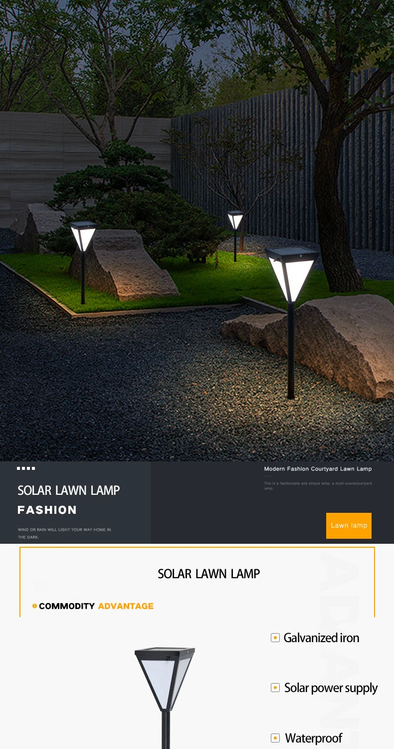 Warrantee Triangle Shape Modern Fence Post Solar Garden Light