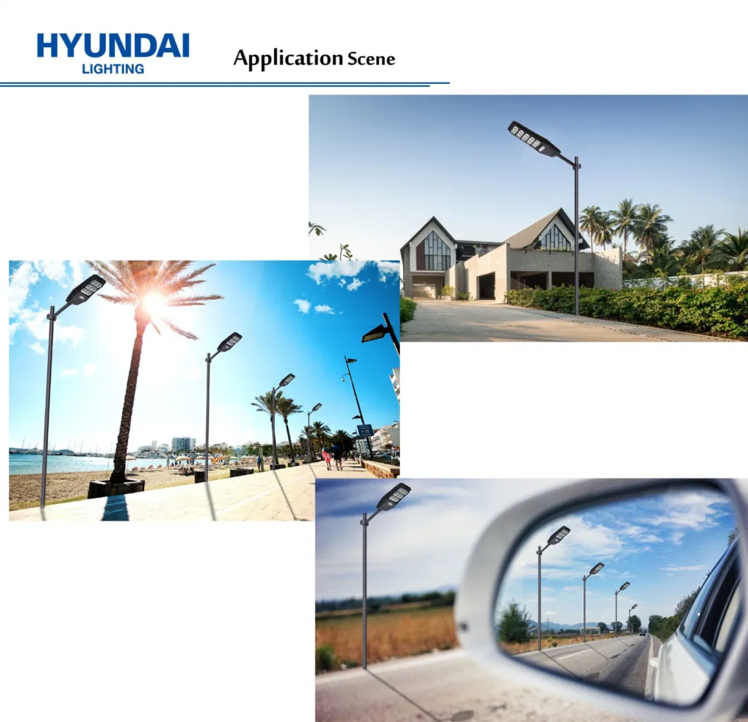 Hyundai Wholesale High Power 100/200/300W Outdoor Solar LED All-in-One Garden Street Light