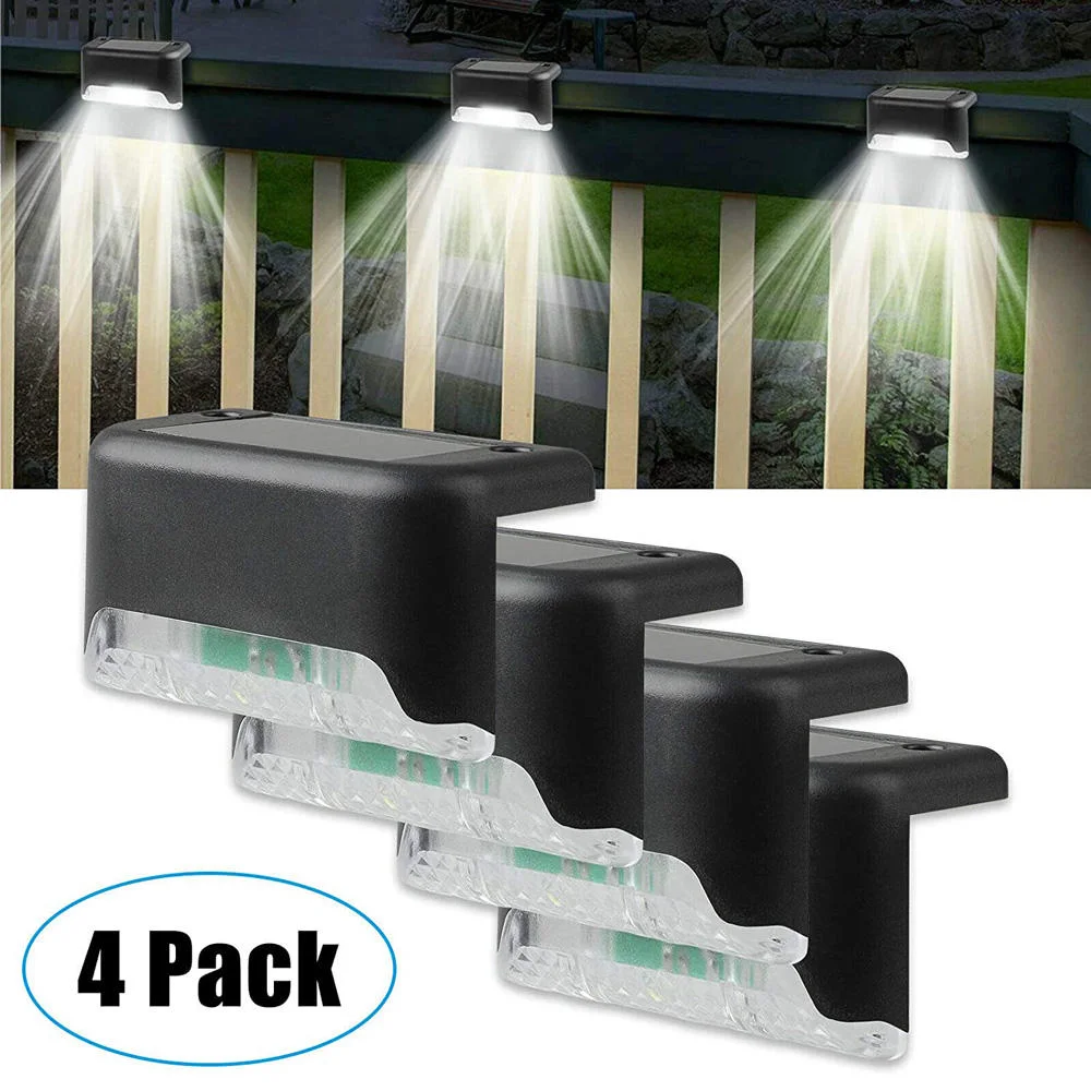 New Upgraded Waterproof Powered Outdoor Deck LED Steps Lights Stair Solar Lamp