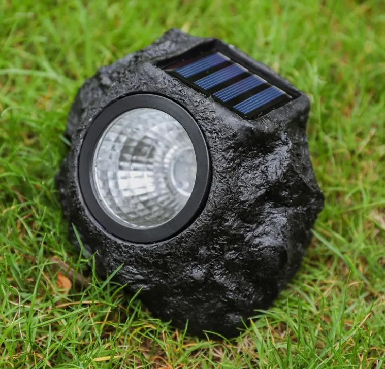 Outdoor Garden Lawn Ornament LED Waterproof Solar Stone Spot Light