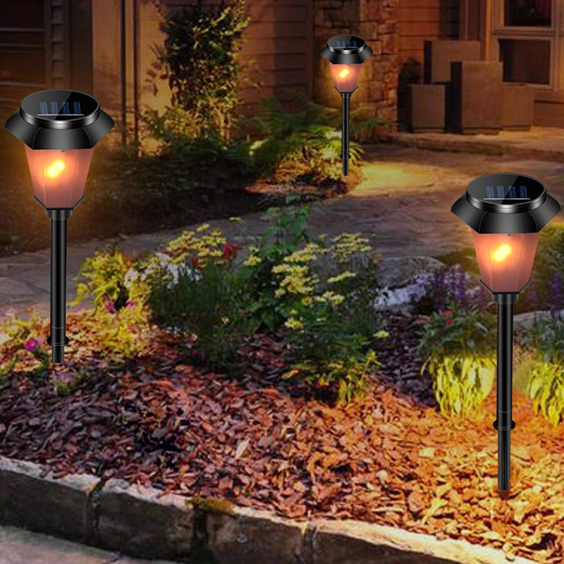 Waterproof Solar Garden Decoration Lighting with Flickering Dancing Flames with Light Sensor Outdoor Decorative Light for Garden Pool Driveway Pathway