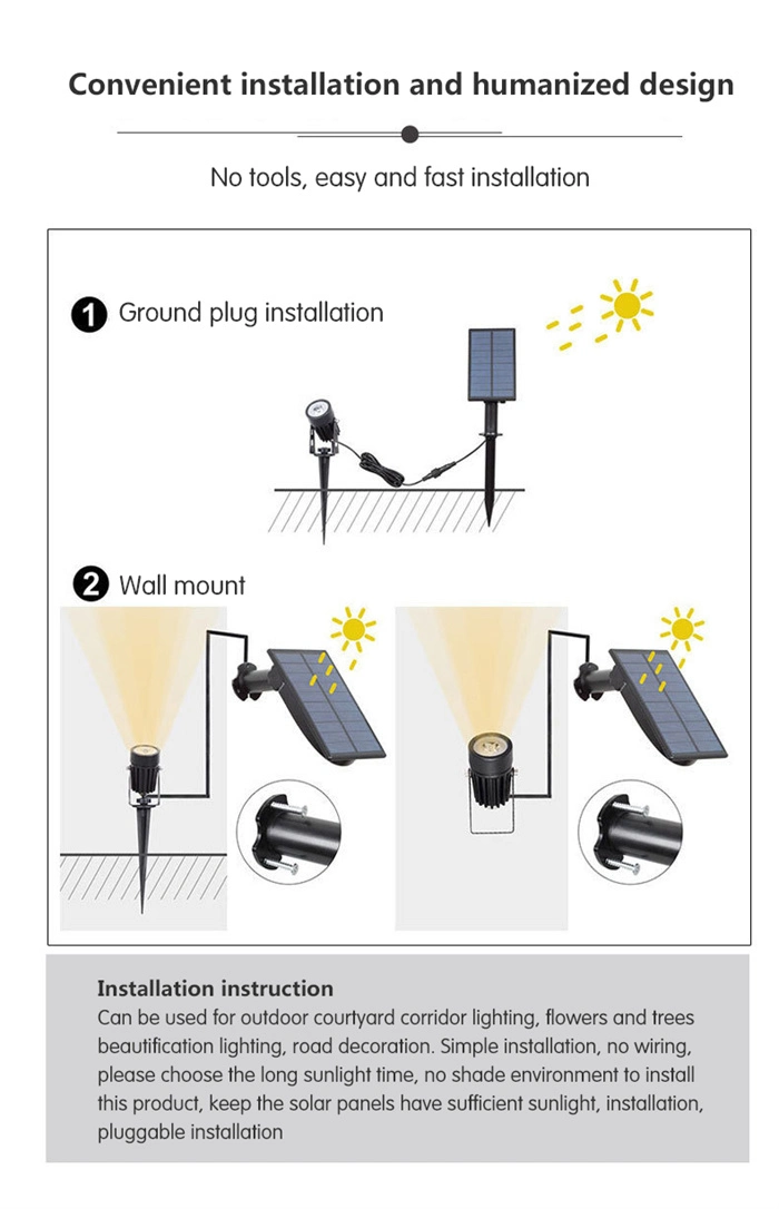 Solar Lights Solar Panel Outdoor Lighting Garden Tree Separately Light