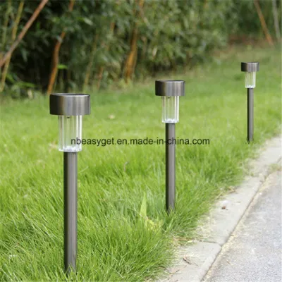 Luces LED solares Pathway de acero inoxidable luces de estaca solar impermeables Para jardín exterior Patio Jardín paisaje camino Entrada decoración Iluminación Esg10091