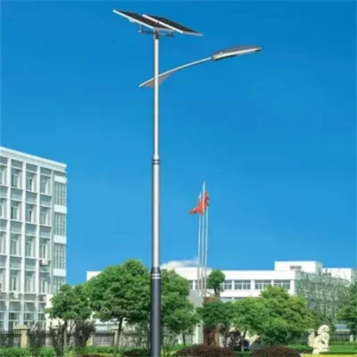 Dividir al aire libre más brillantes de 10m de doble brazo Solar LED 80W Calle luz LED