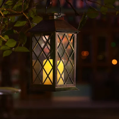En el exterior de la luz de velas LED decoración retro paisaje linterna solar