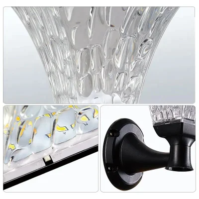 Impermeable al aire libre Jardín Lámpara LED Apliques de pared Solar Terraza