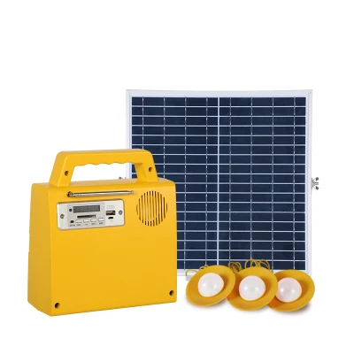 Generador de la estación de energía solar portátil 20W Camping Panel Solar Kit de sistema de energía de radio FM Inicio Sistema de iluminación