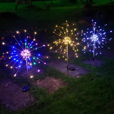 LED Motif luces impermeables de Navidad fuegos artificiales de exterior lámpara Color cálido Luces solares de jardín luces de hielo al aire libre de Navidad