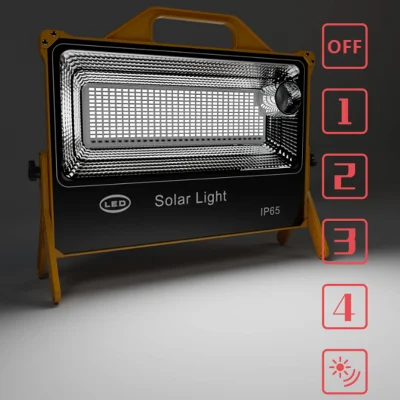 Luz solar recargable de camping con brillo ajustable