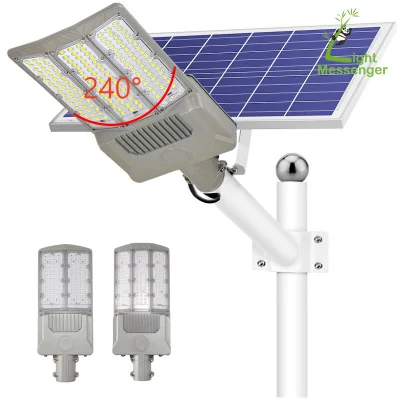 Light Messenger Split Panel Road Lamparas Solares 100W~400 Watts LED Lámpara de ángulo ancho de anochecer a amanecer Solar Street Lights Outdoor Estadio Parking Lot Garden