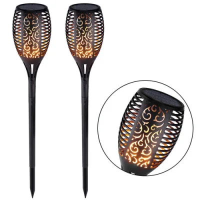 Luces solares mejoradas 96 LED 42,9 pulgadas, a prueba de agua llamas antorchas luces solares exteriores luces solares luces de paisaje Luz de atardecer a amanecer Auto encendido/apagado