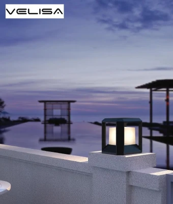 Solar Potenciado poste Bollard lámpara de césped Jardín paisaje Solar Luz de compuerta