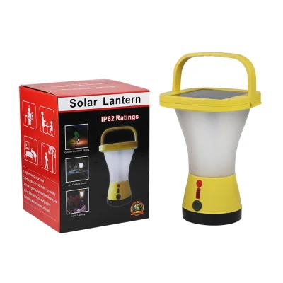 Linterna LED de 360 grados Cargador de teléfono solar linterna recargable solar Colgando al aire libre Solar Camping Linterna