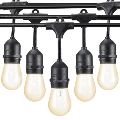 Impermeable Solar LED Outdoor String Lights 1W Retro Edison Globe Bulbos suave Blanco 48 PIES Crear Café Ambience en su Yard, Pergola