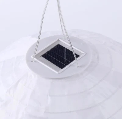 LED Impermeable IP44 el patrón de luz nocturna Jardín Colgante Decoración exterior patio solar linterna de papel de nylon con borla