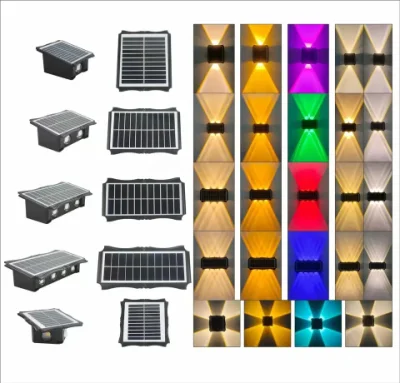 Iluminación de jardín exterior lámpara de pared impermeable para solar