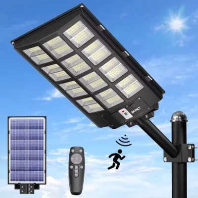 Venta al aire libre 500W 1500W Energía Solar pared Jardín Iluminación Sensor de movimiento lámpara de inundación Precio impermeable IP65 todo en uno Mejor luz solar integrada de la calle LED