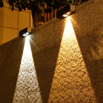 Lámpara de lavado de pared solar impermeable exterior LED de pared de patio Jardín decorativo de Balcón