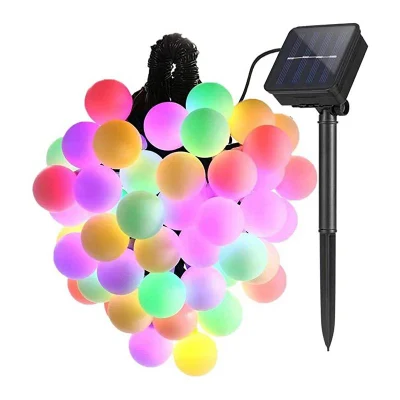 Venta caliente Energía Solar acciona el color del LED luces de la cadena para vacaciones de Navidad Decoración de jardín