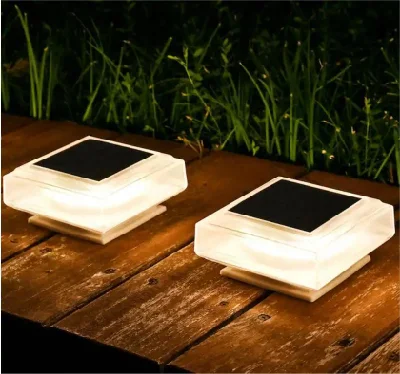 Solar Fence exterior luminoso y cálido Patio Suelo Luz Solar Deck Luz de poste