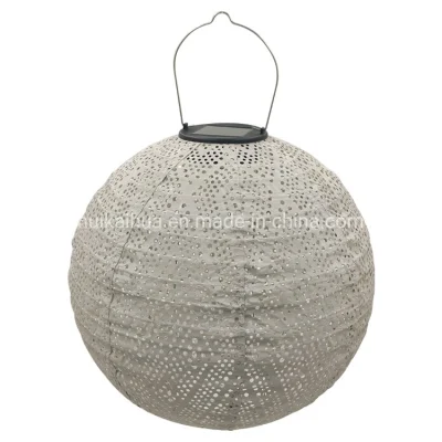 Hkh tejido plegable colgantes lámparas solares LED impermeable al aire libre jardín patio patio patio Linterna de camping