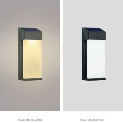 Mate de diseño moderno y resistente al agua Outdoor Wireless en la pared LED Solar Powered Jardín Post Lampara de pared luces valla Solar