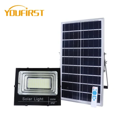 100W de alta calidad impermeable IP65, 200W de energía solar Energía Solar de proyectores de luz LED para exteriores
