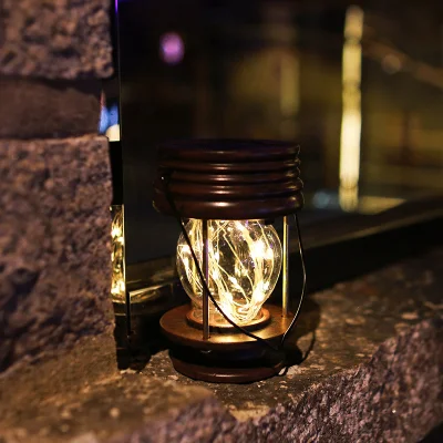 Jardín al aire libre Solar LED Light Retro resistente al agua luz colgantes