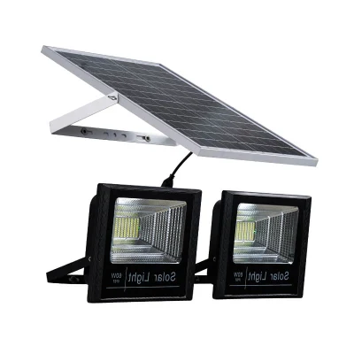 80W 100W 200 Farol Solar lámpara LED LED iluminación de exterior Sistema con dos luces de control remoto para jardín camino polo de la pared del sensor de luces