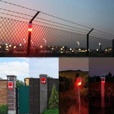 LED de aviso de alarma de emergencia exterior de la iluminación de pared de sonido Solar Luz estroboscópica de alarma de seguridad para el hogar Villa Apartamento Hacienda Agrícola de la luz de alarma Solar