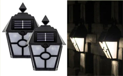 Luces de cubierta solar Negro impermeable automático Decorativo exterior luces de pared solar para cubierta, Patio, Escaleras, Yard, camino y camino de entrada