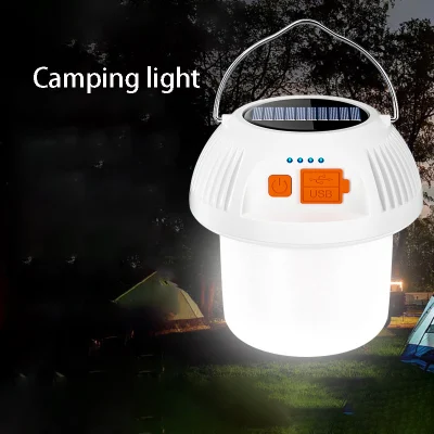 LED Outdoor Tent Camping Luz Solar recargable portátil de emergencia Linterna de campo