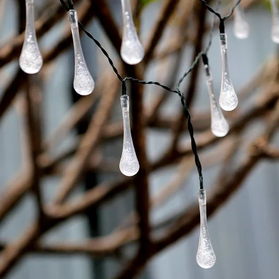 Gota de agua cadena Solar luces LED para jardín Decoración