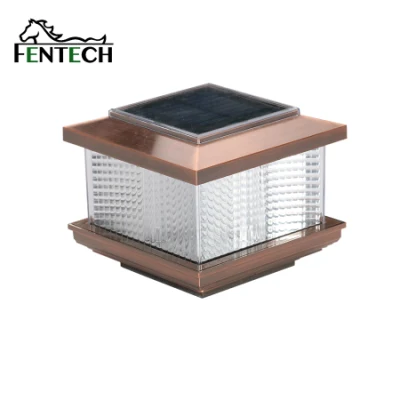 Plástico de LED blanco de 4X4 Post Solar cerca de las luces de Jardín de la luz de la tapa