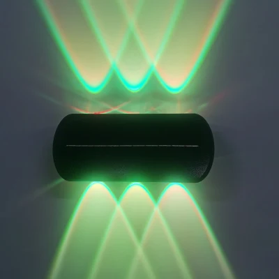 6 LED Glowing atmósfera Solar Jardín decorativo arriba y abajo Aplique