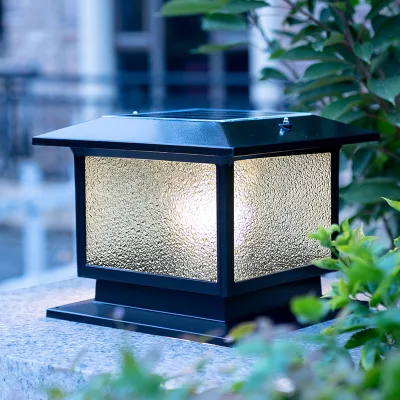 Valla europeo Yard el estigma de la puerta de piedra de aparcamiento en la Calle Jardín de luz LED