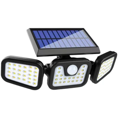 Sensor de movimiento para exteriores resistente al agua de 300 lúmenes y 74 LED de alta potencia LÁMPARAS DE pared LED luces solares de jardín