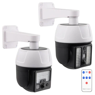 Potente LED de exterior de la luz solar de supervisión de simulación solar de la cámara falsa cuerpo humano la inducción del sensor de movimiento de la pared Spotlight