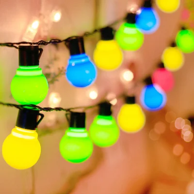 Decoración Festival de acuerdo al aire libre jardín pequeño LED lámpara solar de colores de la luz de la cadena