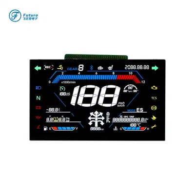 Pantalla LCD monocromática de 7 pulgadas legible a la luz del sol - Módulo LCD VA COG Segment para motocicleta