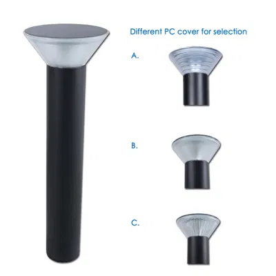 Exterior Casting aluminio LED Bollard luz solar Jardín para el hogar