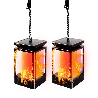Lámparas colgantes lámpara solar exterior lámpara decorativa LED Linterna para Patio Patio ajardado con velas blancas calientes sin inflamación que revolotea Bl21022