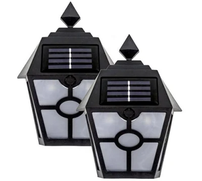 Luces de cubierta solar Negro impermeable automático Decorativo exterior luces de pared solar para cubierta, Patio, Escaleras, Yard, camino y camino de entrada
