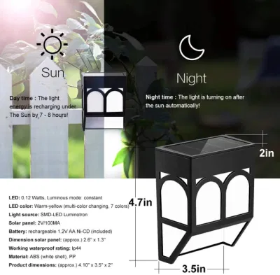 LED impermeable poste de cerca de las luces de Jardín de las luces del panel solar al aire libre sendero de la lámpara montada cerca de pared de luz