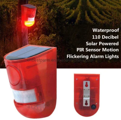 LED de aviso de alarma de emergencia exterior de la iluminación de pared de sonido Solar Luz estroboscópica de alarma de seguridad para el hogar Villa Apartamento Hacienda Agrícola de la luz de alarma Solar