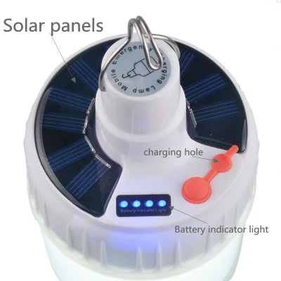Control remoto solar ajustado 5V Panel alimentado por rejilla solar /City Bombilla solar de emergencia LED recargable inteligente resistente al agua para exteriores