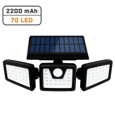 LED de 70 LED Solar jardín vallado Sensor de movimiento de las luces de seguridad de la luz de la pared exterior IP65 Resistente al agua en la pared de las luces solares