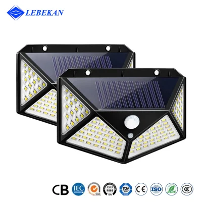 100 LED pared de jardín paisaje sensor de movimiento Seguridad Luz solar