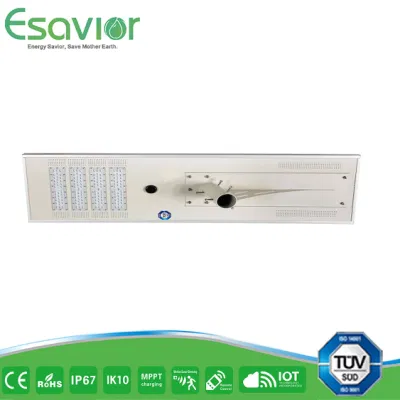 Certificado TUV resistente al agua 100W 181lpw integrados todos en una calle Grarden Solar LED de luz para 10~12m polacos IP67 CE RoHS IK10