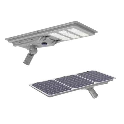 Lámpara exterior poste 120W Polo de acero solar Top Garden LED Luz de calle